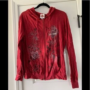 Harley Davidson thin zip up shirt
